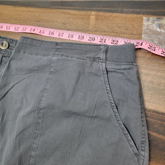 Sonoma Comfort Waist Utility Capri Pants Cotton Waistband Charcoal Gray Size 26W - Picture 7 of 11